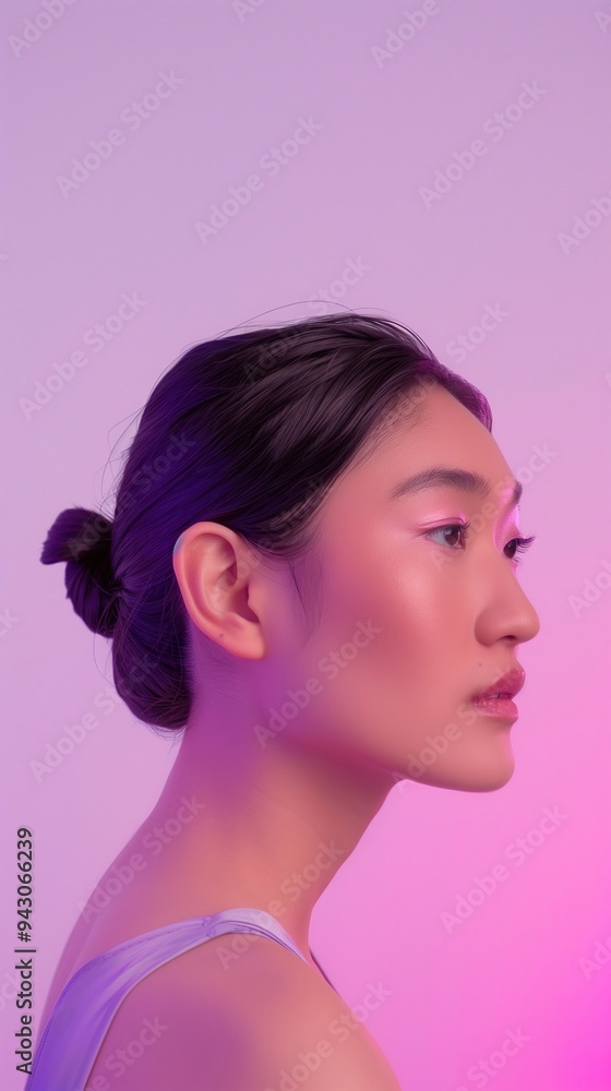Graceful Asian Woman in Elegant Minimalist Portrait Graceful Asian Woman in Elegant Minimalist Portrait