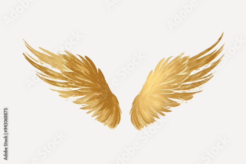 Golden angel wings illustration