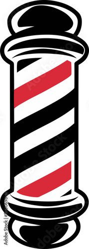 barber pole icon with red and white stripes