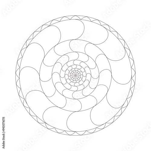 Circular Motion Mandala masterpiece editable SVG art for designer 