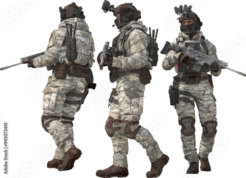Obraz na płótnie special forces combat soldier armed walking w salonie