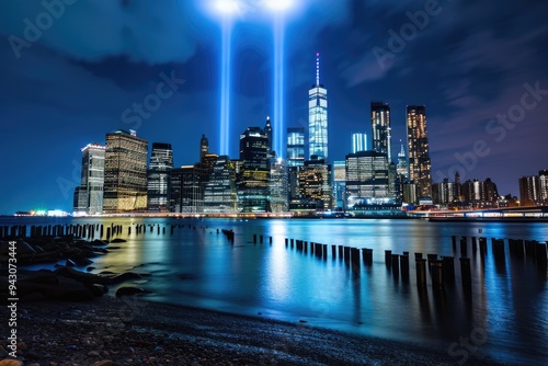 City of Remembrance: Tribute in Light Illuminates Lower Manhattan Skyline