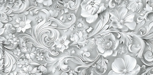 Wallpaper Mural Intricate Charcoal Swirls. Detailed Wallpaper Design Torontodigital.ca