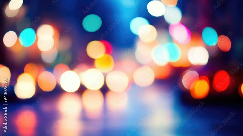 Fototapeta premium Blurred city lights streaking at night