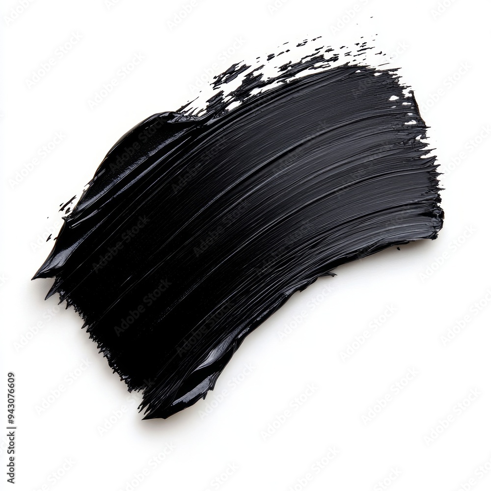 Black paint brush stroke in isolated white background Black paint brush stroke in isolated white background
