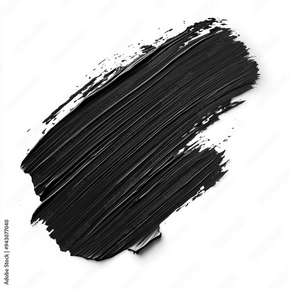 Black paint brush stroke in isolated white background Black paint brush stroke in isolated white background