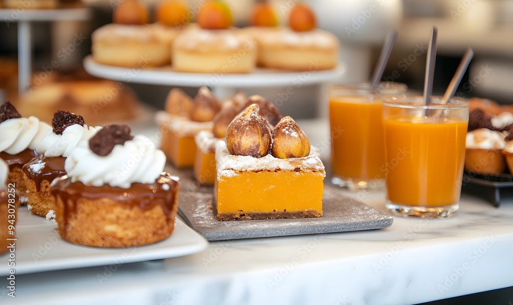 pumpkin-flavored pastries and beverages prominently displayed in Parisian ,Generative AI pumpkin-flavored pastries and beverages prominently displayed in Parisian ,Generative AI