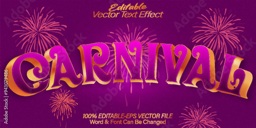 Carnival Vector Text Effect Editable Alphabet Festive Party Celebration