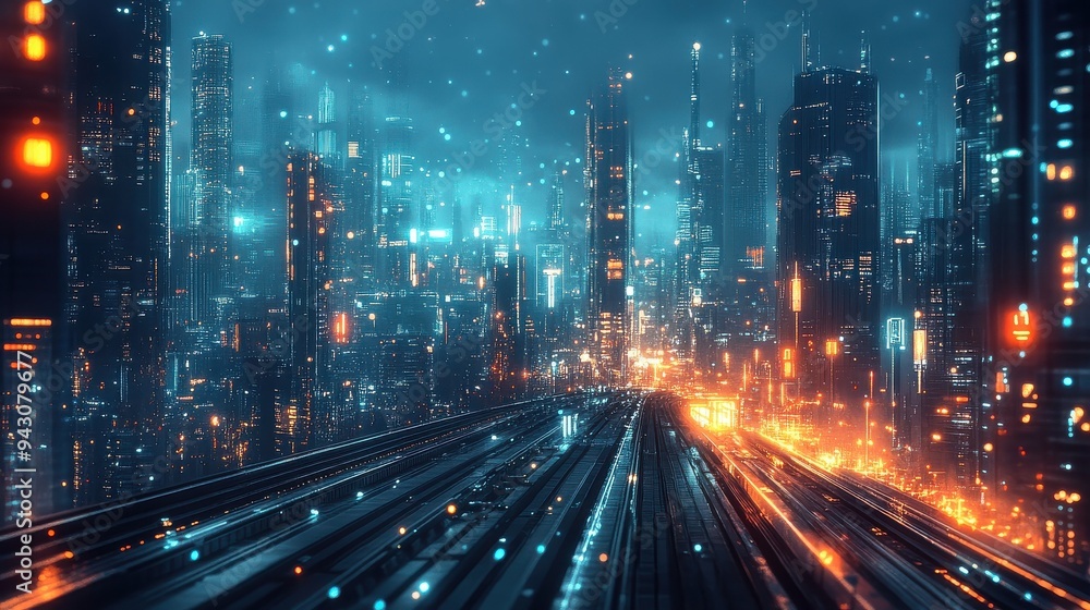 AIcontrolled city, advanced infrastructure, futuristic technology, digital networks. AIcontrolled city, advanced infrastructure, futuristic technology, digital networks.