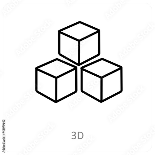 3 d and Big data icon concept