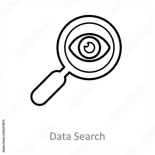 Data Search and Big data icon concept