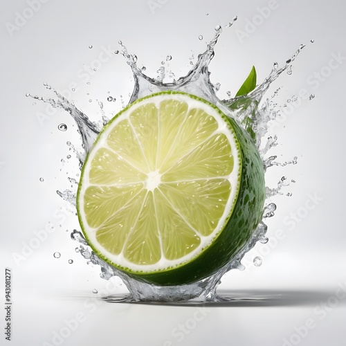 Fresh Lemon with Water Explosion