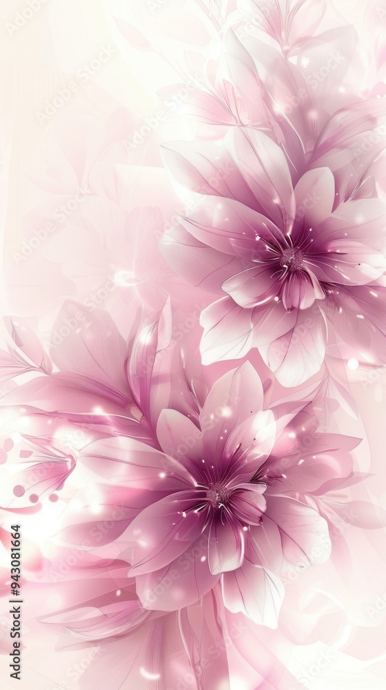 Fototapeta premium Delicate Pink Blooms. Floral-inspired background concept