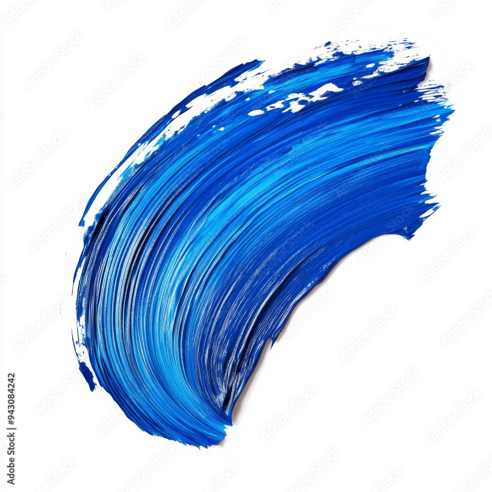 Blue paint brush stroke in isolated white background Blue paint brush stroke in isolated white background