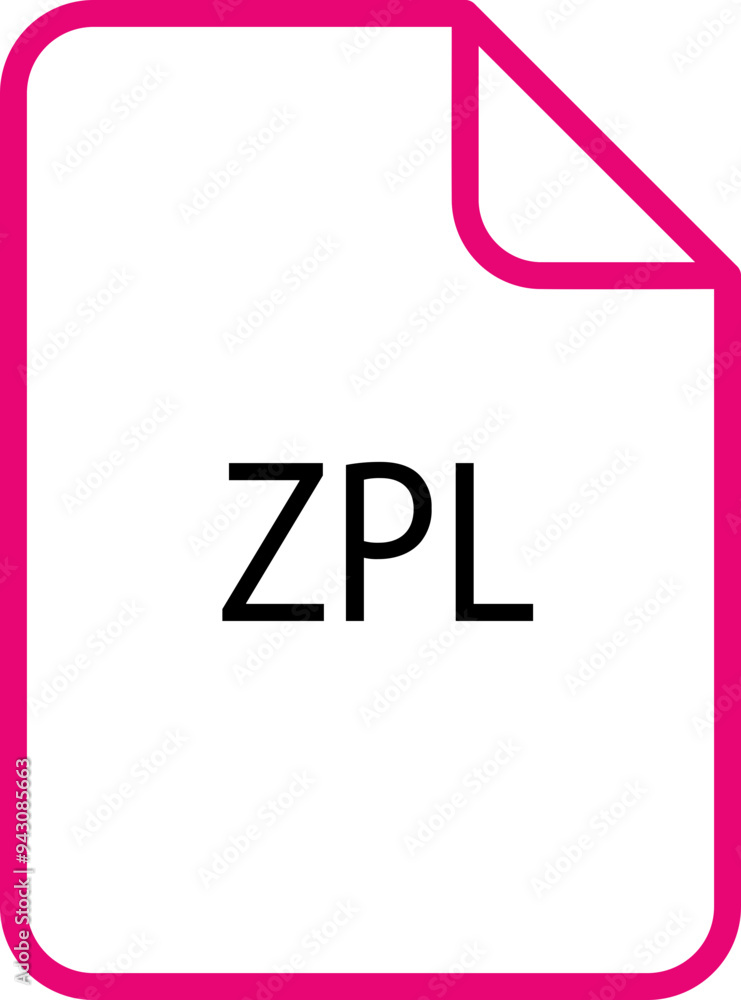 ZPL File icon fill rounded corners bold outline ZPL File icon fill rounded corners bold outline