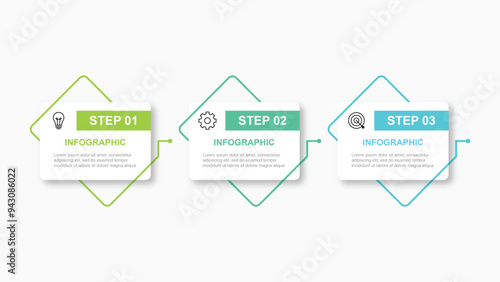 Infographic elements design template, business concept with 3 step