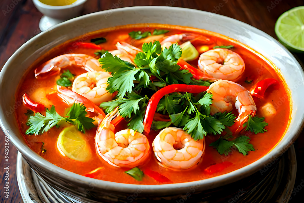 Tom Yum Goong - Spicy and sour shrimp soup Tom Yum Goong - Spicy and sour shrimp soup