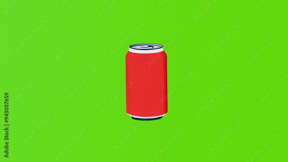 2d model of a red soda can isolated on a green screen. 2d model of a red soda can isolated on a green screen.