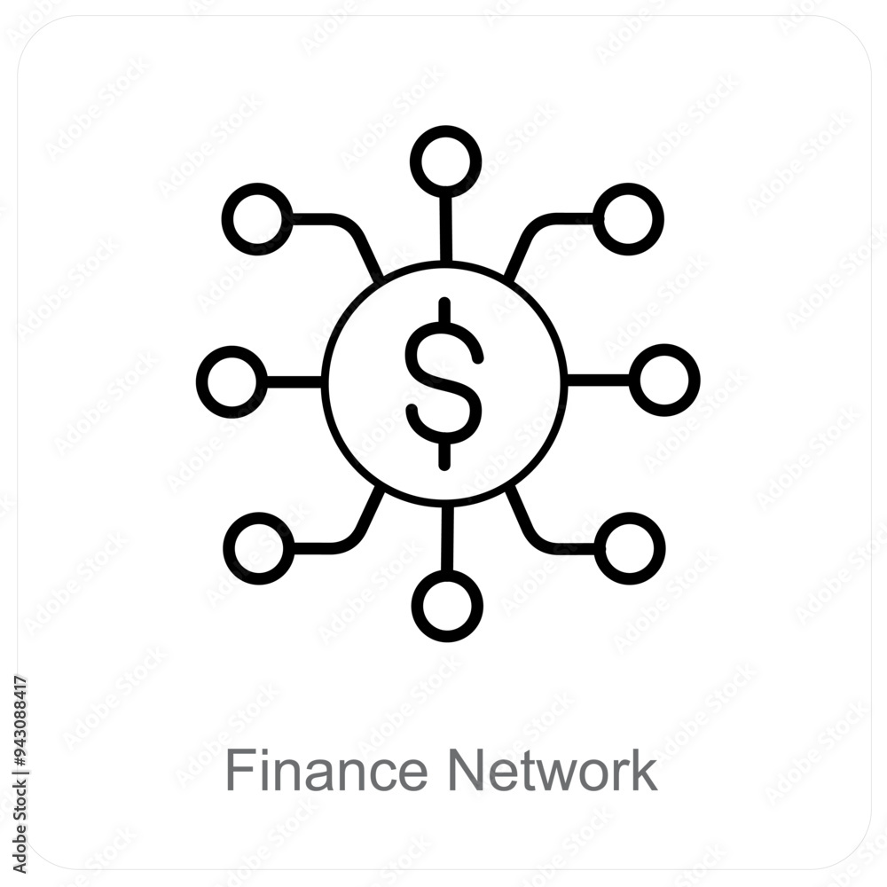 Finance network and cash icon concept Finance network and cash icon concept