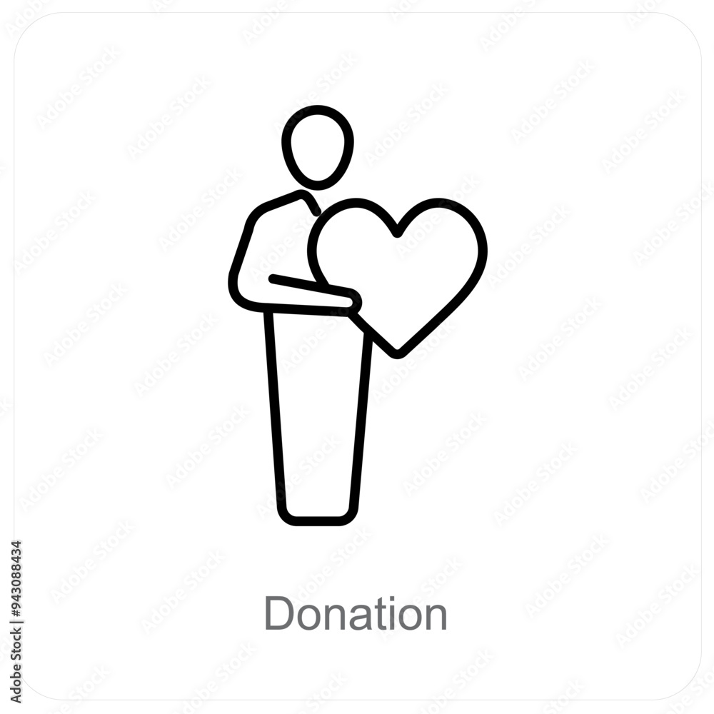 Donation and share icon concept Donation and share icon concept