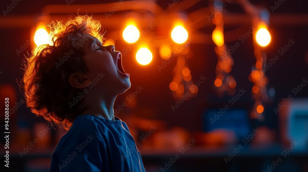 Obraz premium Child crying in a doctor's office, scared of medical procedures, visualizing early fear of the unknown