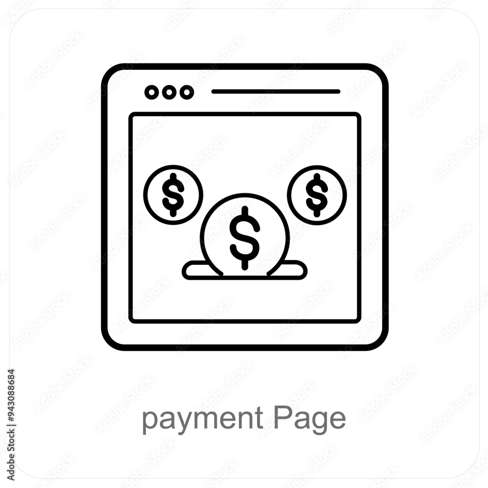 Payment Page and Digital Payement icon concept Payment Page and Digital Payement icon concept