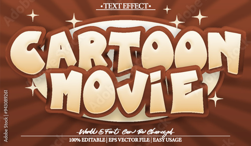 Cartoon Movie Vector Text Effect Editable Alphabet Comic Kids Funny Happy Tv Show