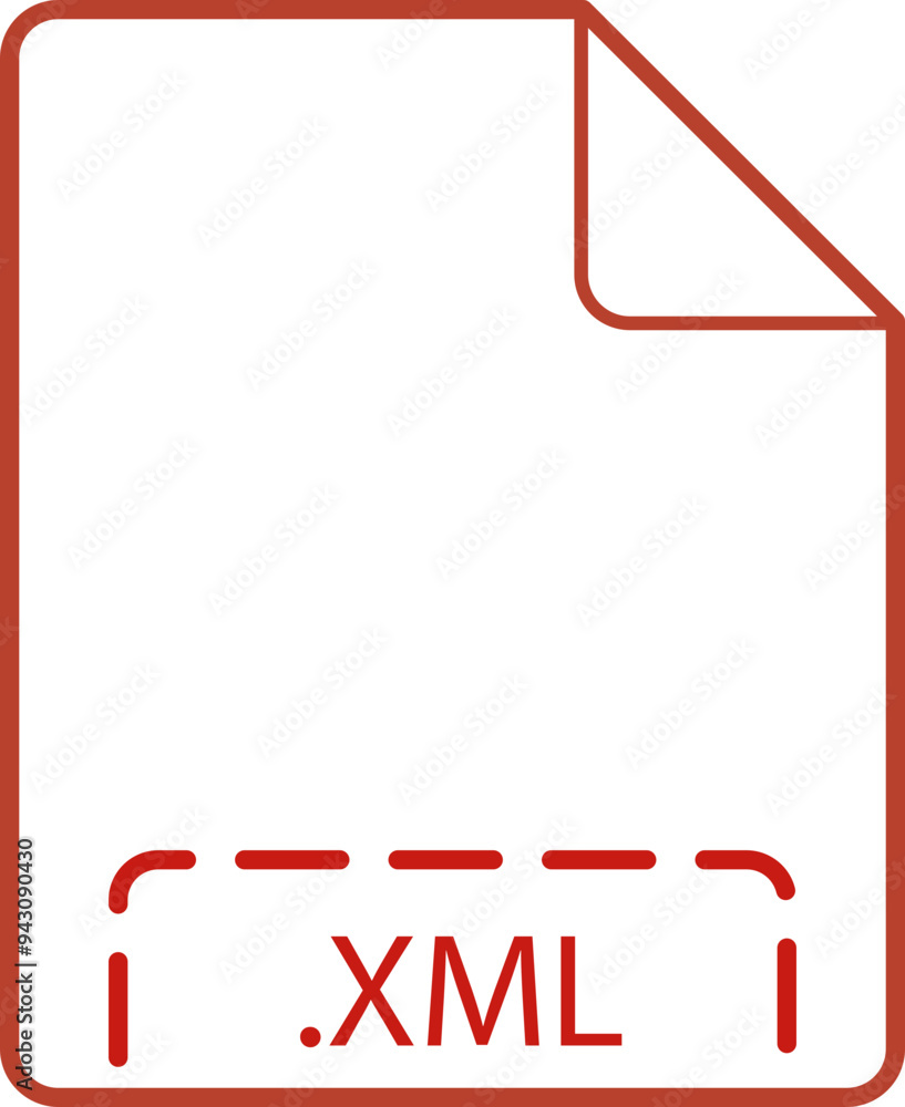 XML File icon deep rounded outline XML File icon deep rounded outline