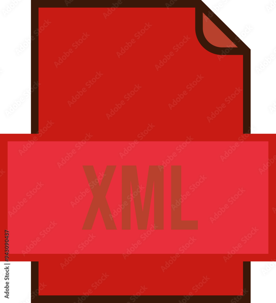 XML File icon fill and outline crisp corners XML File icon fill and outline crisp corners