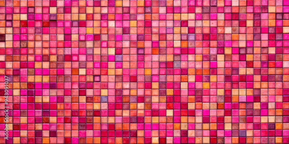 Vibrant pink abstract mosaic brick texture background with colorful squares Vibrant pink abstract mosaic brick texture background with colorful squares