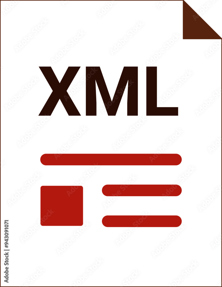 XML with deep and minimal colors and folded icon XML with deep and minimal colors and folded icon