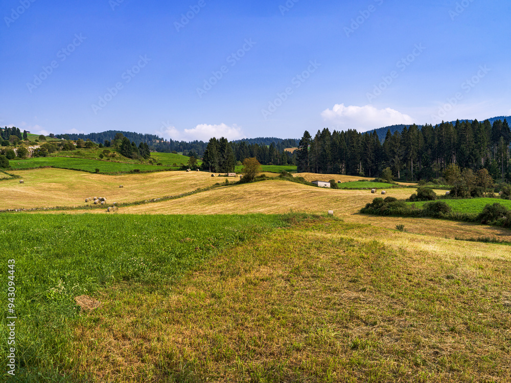 Mountain landscape with hills for grazing Mountain landscape with hills for grazing