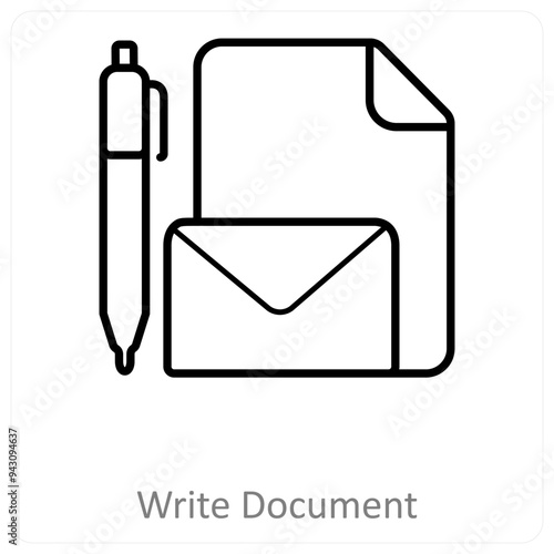 Write document and copywirte icon concept
