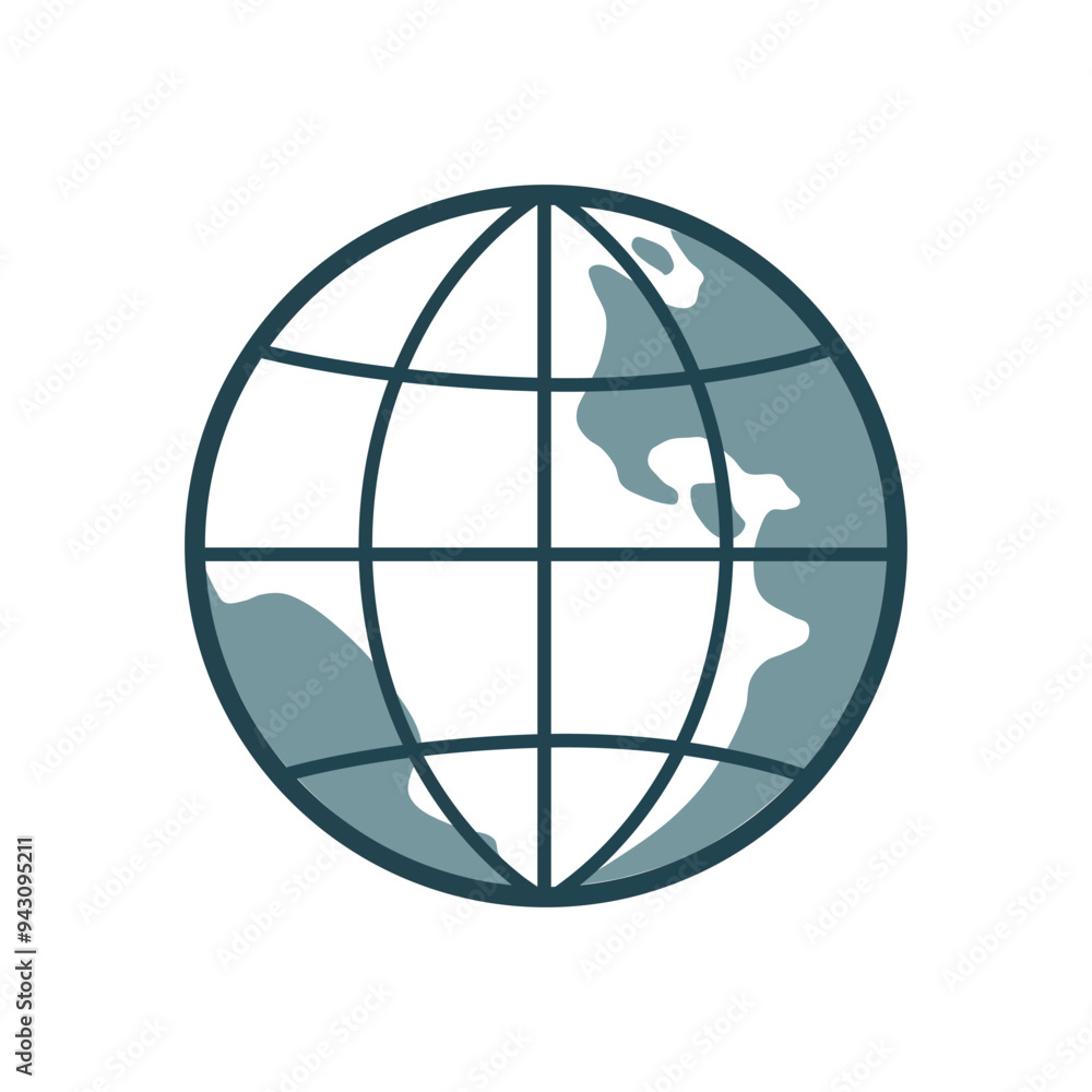 vector illustration of globe in flat style isolated on white background vector illustration of globe in flat style isolated on white background