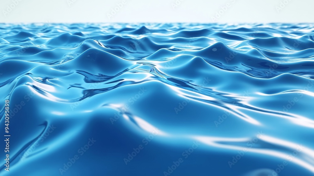 Abstract digital rendering of a blue water surface with gentle waves. Abstract digital rendering of a blue water surface with gentle waves.