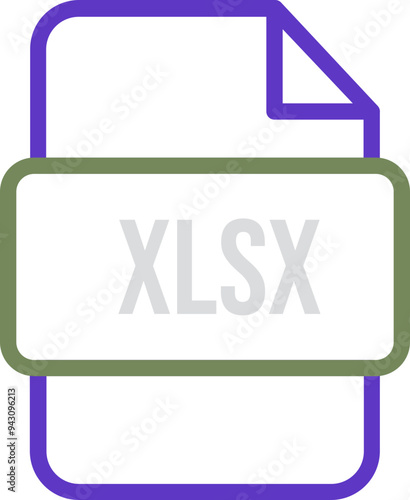 XLSX File icon with bold outline