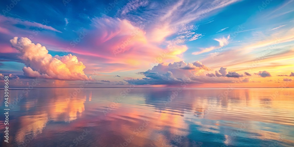 A stock photo featuring a pastel paradise with friendly vibes, perfect for expressing positivity and tranquility A stock photo featuring a pastel paradise with friendly vibes, perfect for expressing positivity and tranquility