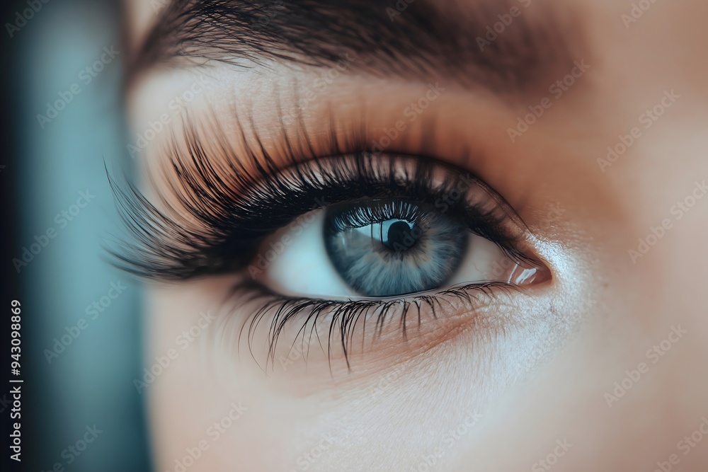 Mink eyelash extensions. False eyelashes, close-up macro. Luxurious natural. Mink eyelash extensions. False eyelashes, close-up macro. Luxurious natural.