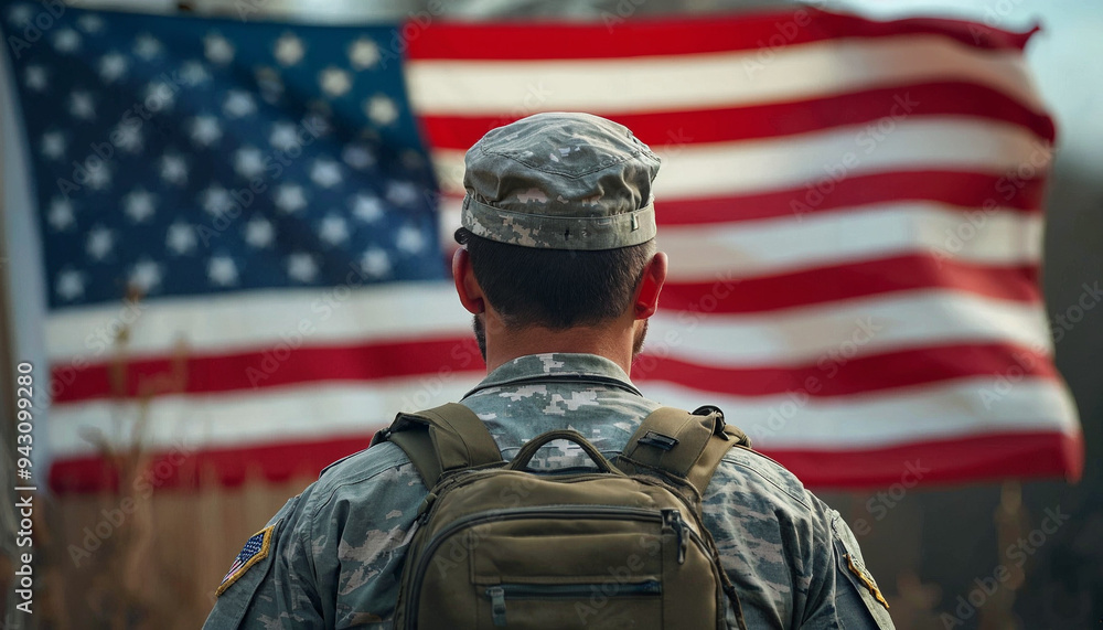 soldier in front of american flag soldier in front of american flag