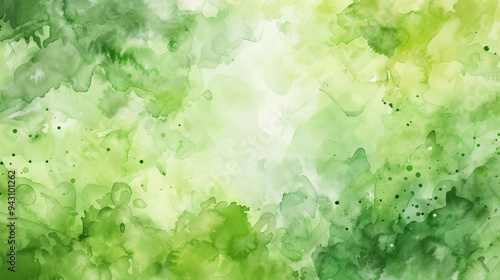 grass green rectangular watercolor background. Festive day concept banner. For text and card