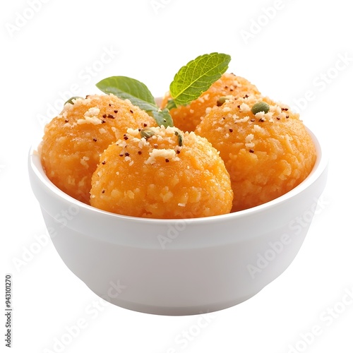 Closeup of Perfect Indian Ghewar Dessert on White Background photo