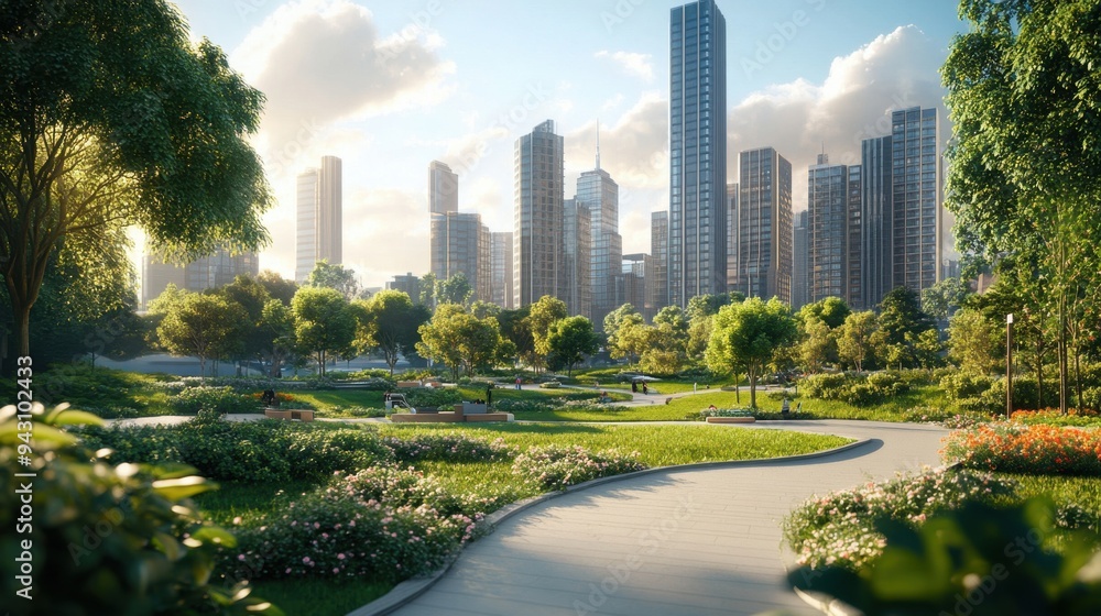 Obraz premium Modern urban green landscape