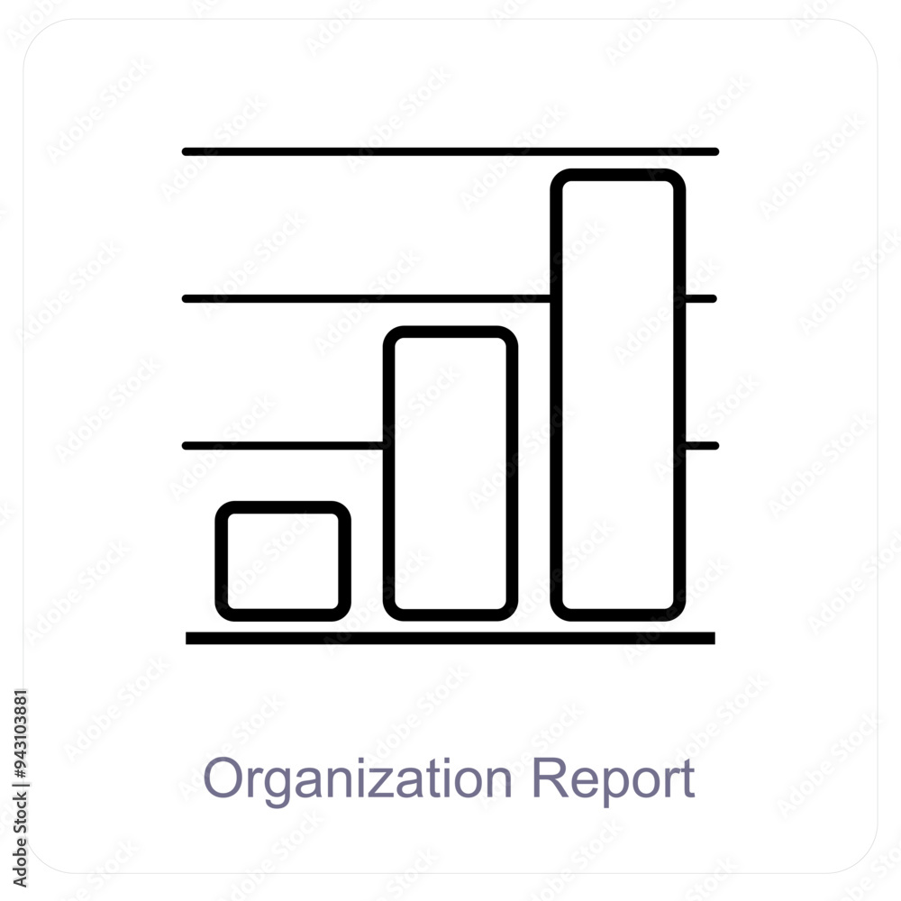 Organization Report and diagram icon concept Organization Report and diagram icon concept