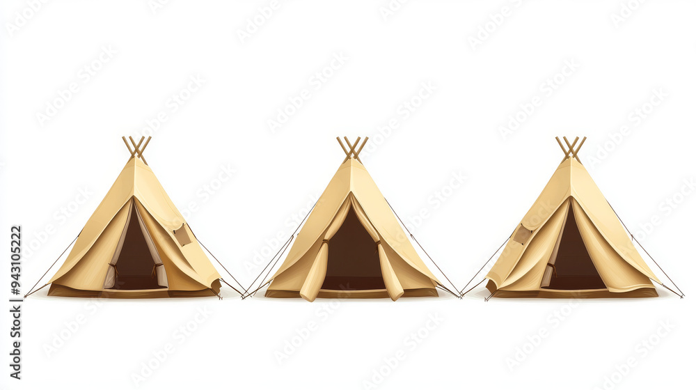 Collection of travel and adventure camp tents isolated on a white background, suitable for logo templates. Collection of travel and adventure camp tents isolated on a white background, suitable for logo templates.