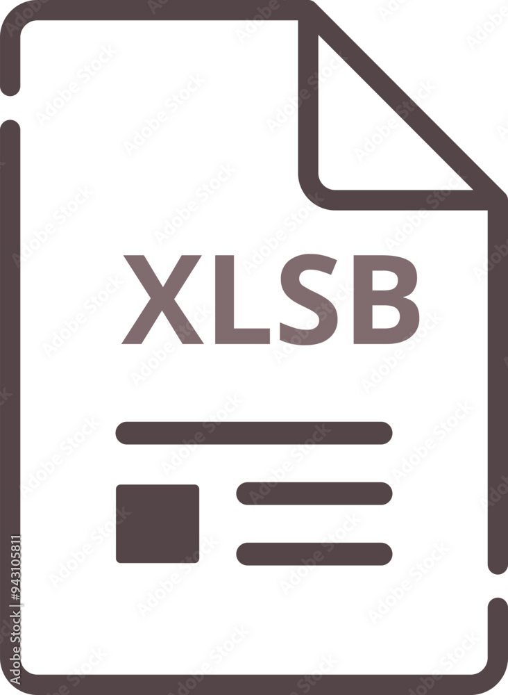 XLSB File icon minimal outline with symbols XLSB File icon minimal outline with symbols