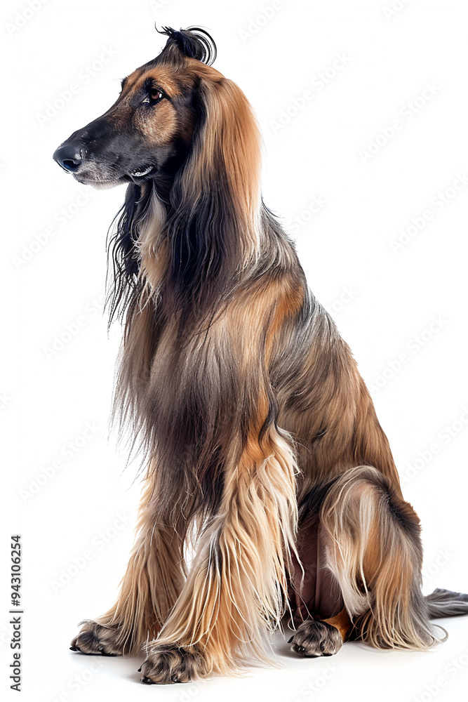 Afghan Hound Dog Breed, isolated on white background Afghan Hound Dog Breed, isolated on white background