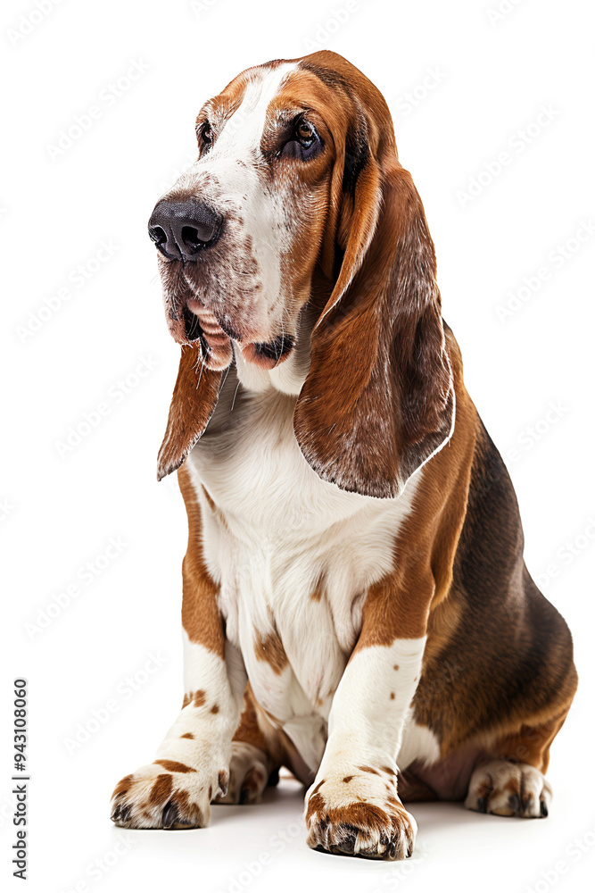 Basset Hound Dog Breed, isolated on white background Basset Hound Dog Breed, isolated on white background