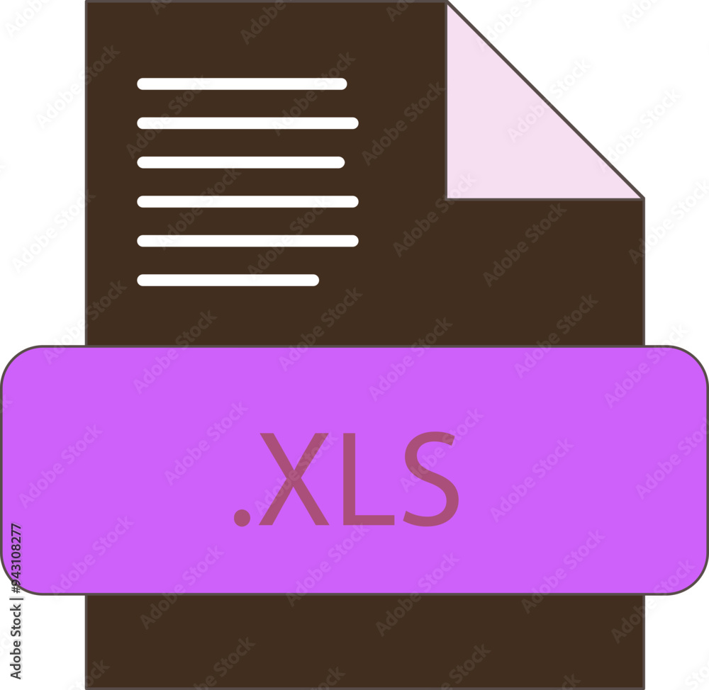 XLS File extension icon fill and bebes writting XLS File extension icon fill and bebes writting