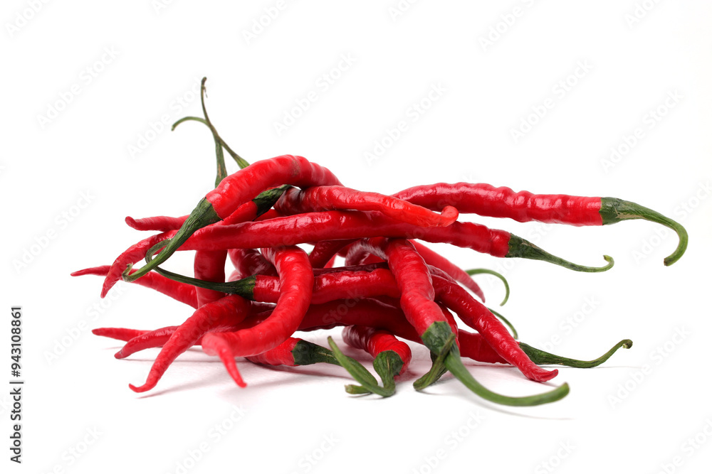 Fresh Curly Red chili peppers (Cabai Merah Keriting) Isolated on a white background Fresh Curly Red chili peppers (Cabai Merah Keriting) Isolated on a white background