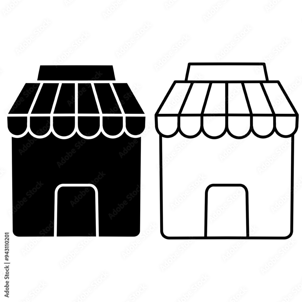store icon vector illustration. store icon glyph style design store icon vector illustration. store icon glyph style design